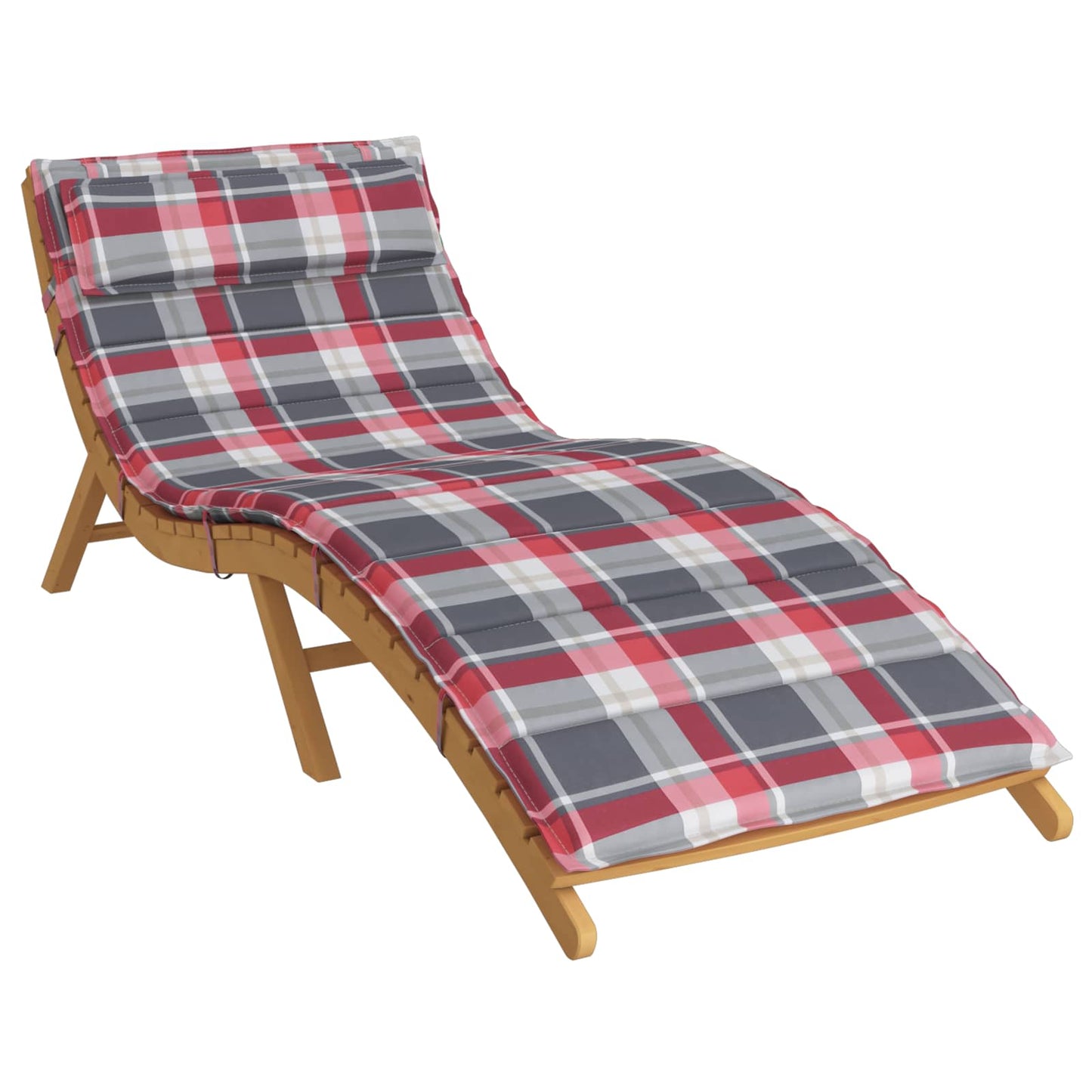 Vidaxl sun lounger cushion red and gray 178 x 60 x 4 cm oxford fabric