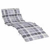 Vidaxl zon loungerkussen geruit grijs 178 x 60 x 4 cm oxford stof