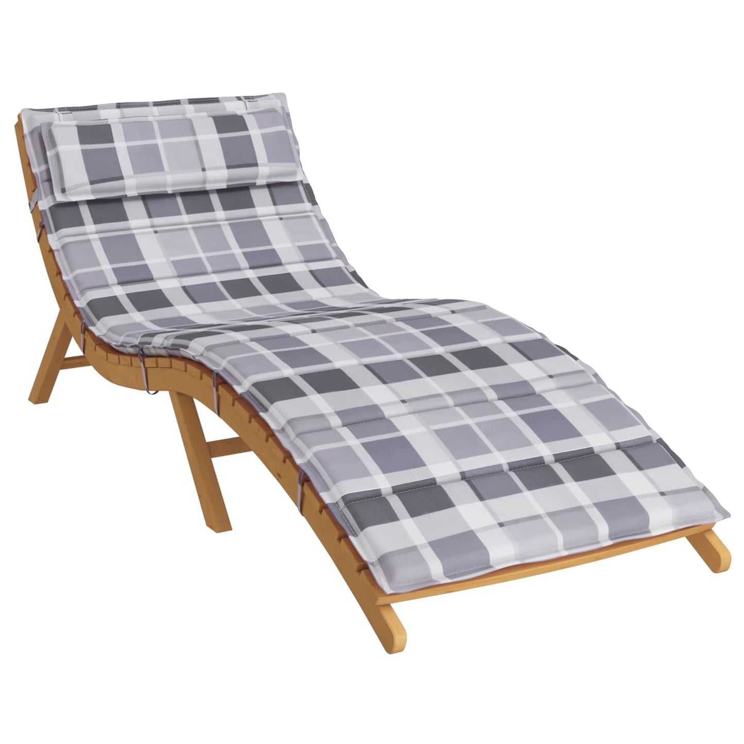 Vidaxl cojín para tumbona cuadros gris 178 x 60 x 4 cm tela oxford