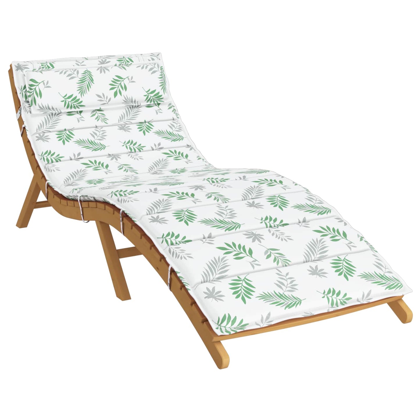 Vidaxl Cojín para tumbona blanco y verde 178 x 60 x 4 cm tela oxford