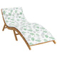 Vidaxl Cojín para tumbona blanco y verde 178 x 60 x 4 cm tela oxford
