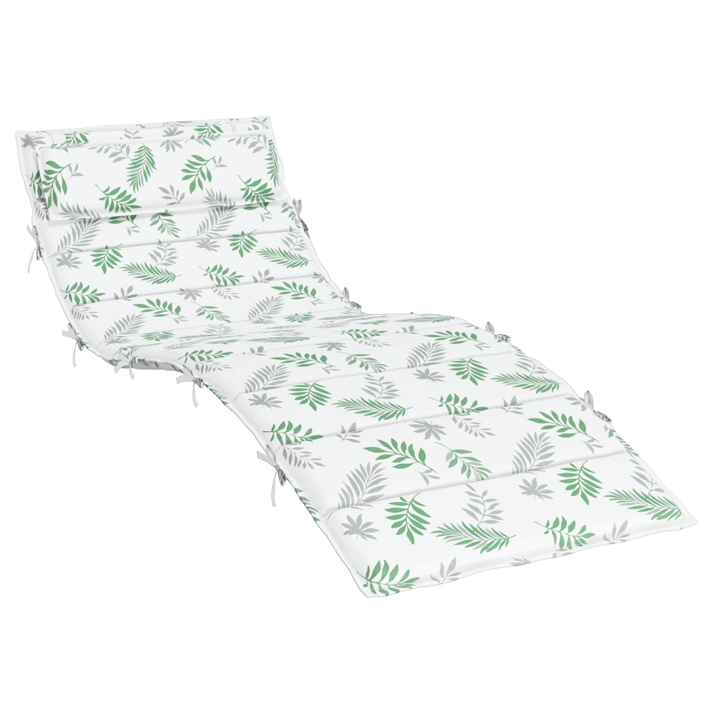 Vidaxl Cojín para tumbona blanco y verde 178 x 60 x 4 cm tela oxford