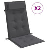 Cojines de silla Vidaxl 2 st de alto oxford tela de oxford antracita