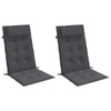 Cojines de silla Vidaxl 2 st de alto oxford tela de oxford antracita