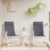 Cojines de silla Vidaxl 2 st de alto oxford tela de oxford antracita