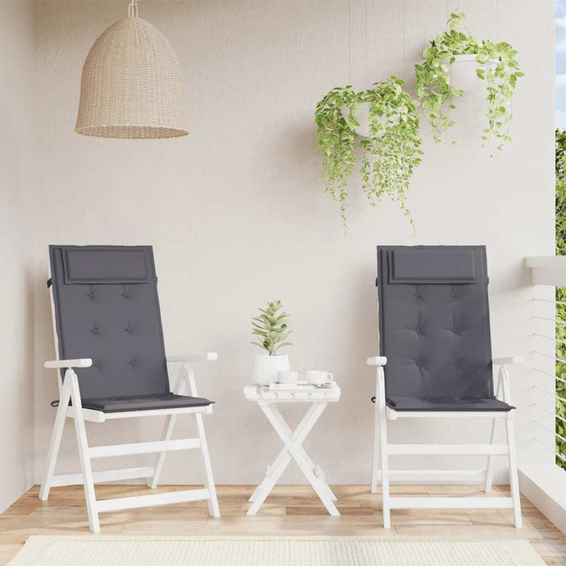 Cojines de silla Vidaxl 2 st de alto oxford tela de oxford antracita