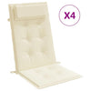 Cuscini di sedia Vidaxl 4 St High Back Oxford Fabric Crème -Collorato