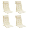 Cojines de silla de Vidaxl 4 st de alto oxford tela de oxford crème -color