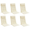 Cuscini di sedia Vidaxl 6 St High Back Oxford Fabric Crème colorato