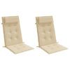 Cuscini di sedia Vidaxl 2 St High Back Oxford Fabric beige