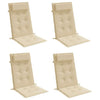 Cojines de silla de Vidaxl 4 st de alto oxford tela beige
