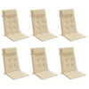 Cojines de silla Vidaxl 6 st de alto oxford tela beige