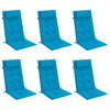 Cojines de silla Vidaxl 6 st de alto oxford tela azul de oxford