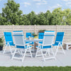 Cojines de silla Vidaxl 6 st de alto oxford tela azul de oxford