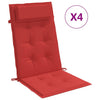 Cuscini di sedia Vidaxl 4 St High retro in tessuto Oxford rosso