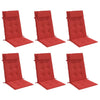 Cuscini per sedia VidaXL 6 pezzi in tessuto oxford con schienale alto rosso