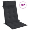 Vidaxl stoelkussens 2 st hoge rug oxford stof zwart