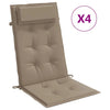 Cuscini da sedia Vidaxl 4 St High Back Oxford Fabric taupe