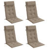 Cuscini da sedia Vidaxl 4 St High Back Oxford Fabric taupe