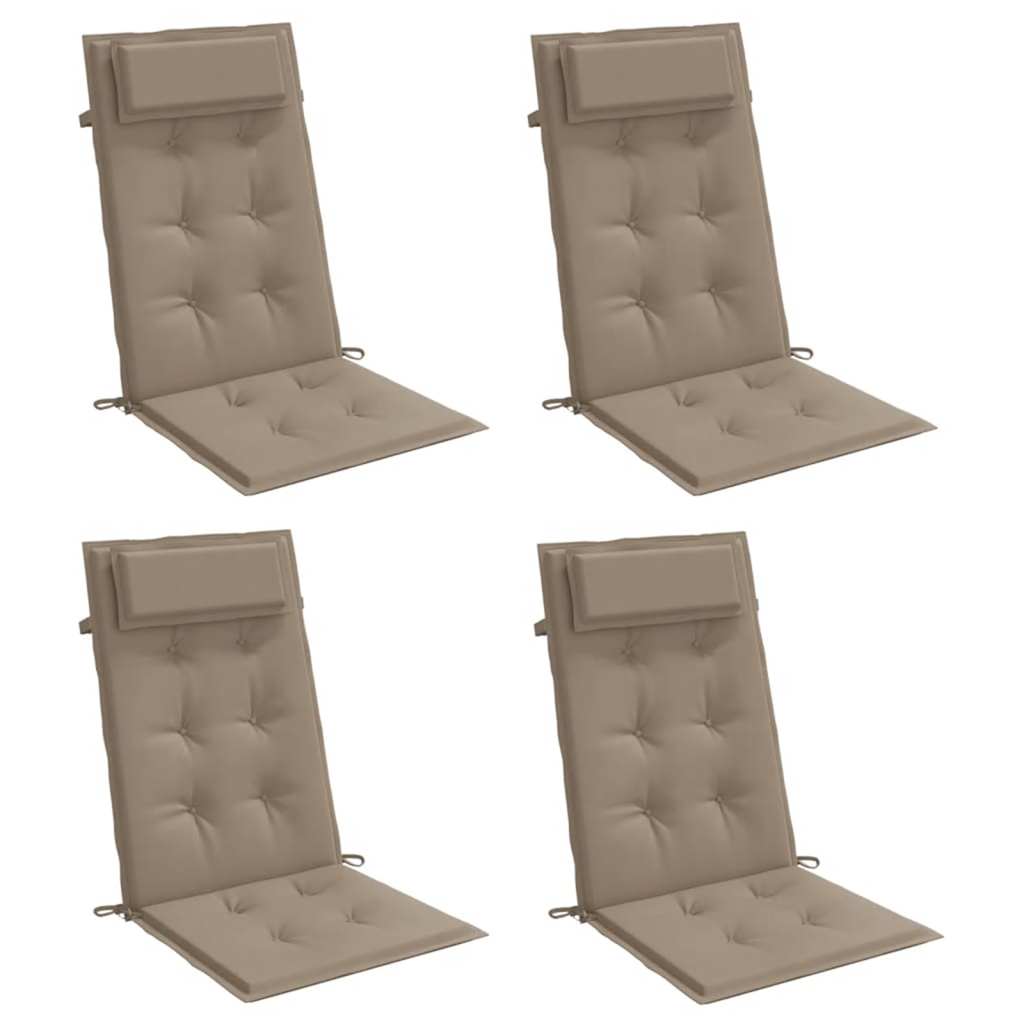 Cuscini da sedia Vidaxl 4 St High Back Oxford Fabric taupe
