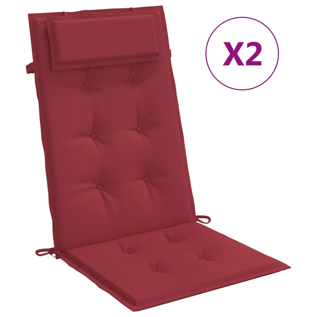 Cuscini di sedia Vidaxl 2 St High Retro in tessuto Oxford Rosso