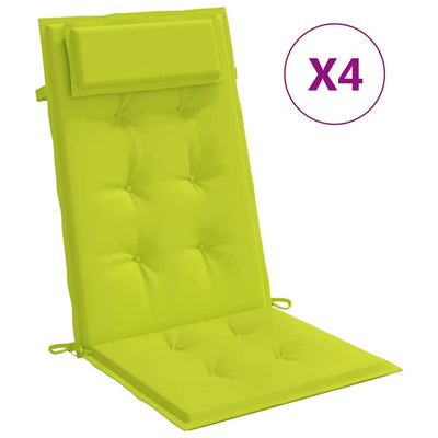 Cojines de silla de Vidaxl 4 st de alto oxford tela de color verde brillante
