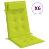 Cuscini di sedia Vidaxl 6 St High Retro Oxford Tessuto verde brillante