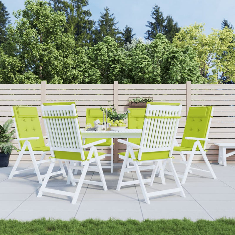 Cojines de silla Vidaxl 6 st de alto oxford tela verde brillante