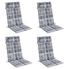 Vidaxl stoelkussens 4 st hoge rug ruitpatroon oxford stof grijs