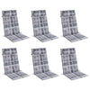 VidaXL cojines de silla 6 piezas respaldo alto patrón de rombos tela oxford gris