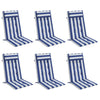 Cojines de silla Vidaxl de la tela de rayas de la espalda de 6 años oxford blanco y azul