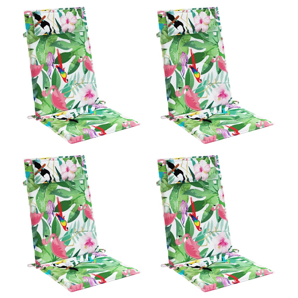 VidaXL cojines para silla 4 piezas respaldo alto tela oxford multicolor