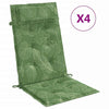 Vidaxl stoelkussens 4 st hoge rug bladpatroon oxford stof