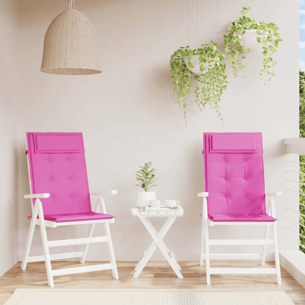 Cuscini per sedia VidaXL 2 pezzi in tessuto oxford con schienale alto rosa