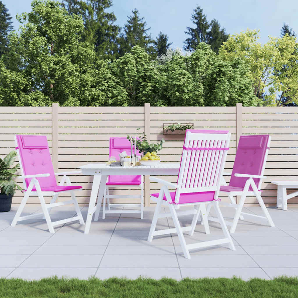Cuscini per sedia VidaXL 4 pezzi in tessuto oxford con schienale alto rosa