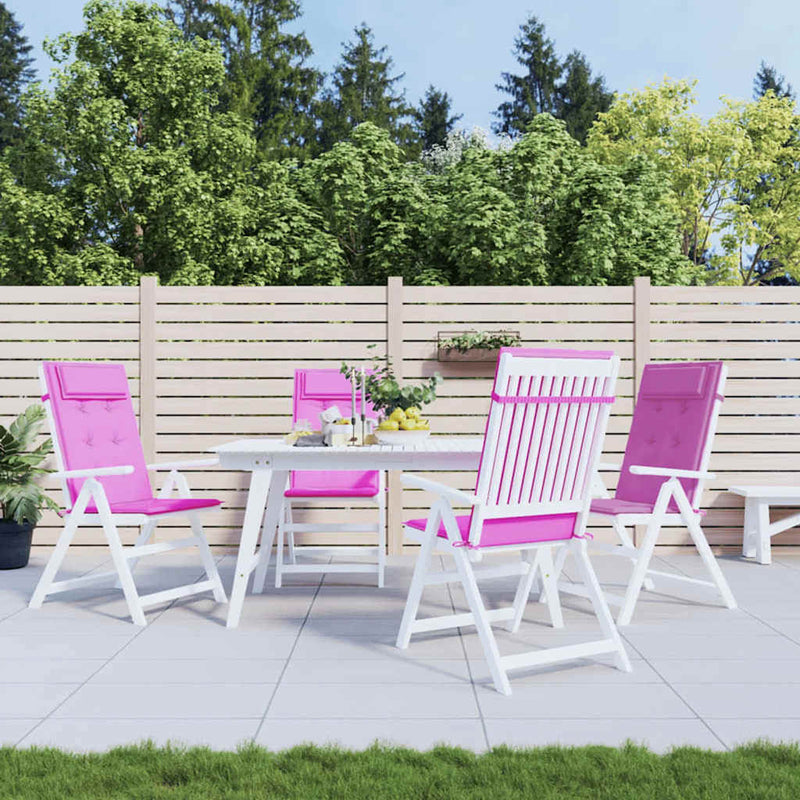 Vidaxl stoelkussens 4 st hoge rug oxford stof roze