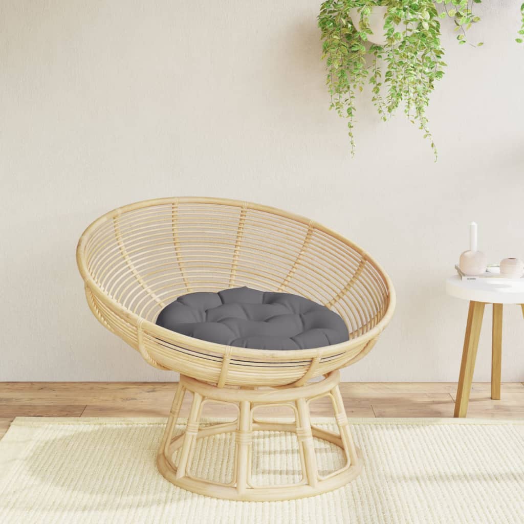 Cojín de asiento de Vidaxl redondo Ø 60 x11 cm oxford tela antracita