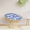 Vidaxl Cuscinetto rotondo a strisce rotonde Ø 100x11 cm tessuto blu bianco