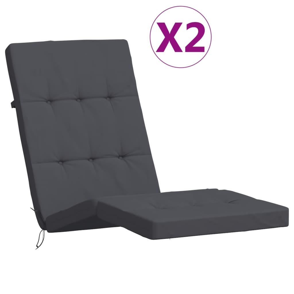 Cojines de silla de patio Vidaxl 2 tela de oxford antracita