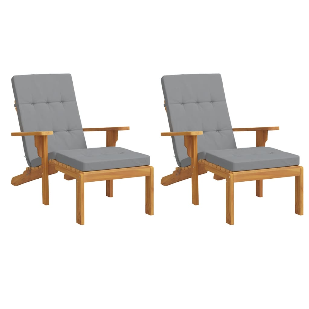 Vidaxl Patio Chair Cushions 2 St Oxford Fabric Grey