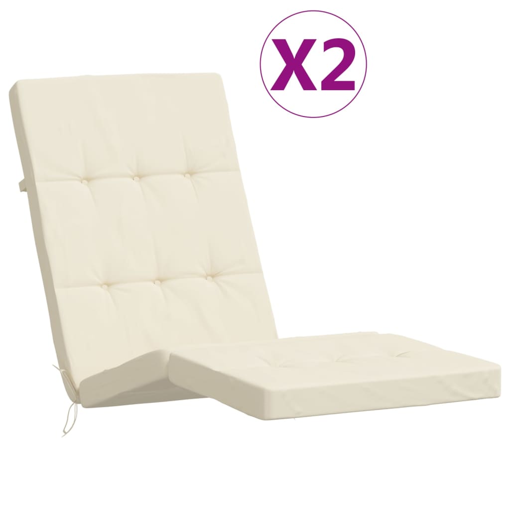 Cuscini da sedia da patio Vidaxl 2 St Oxford Fabric Crème colorato
