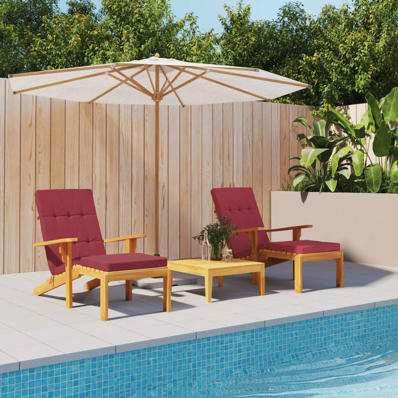 Cojines de silla de patio de Vidaxl 2 de tela de oxford vino rojo
