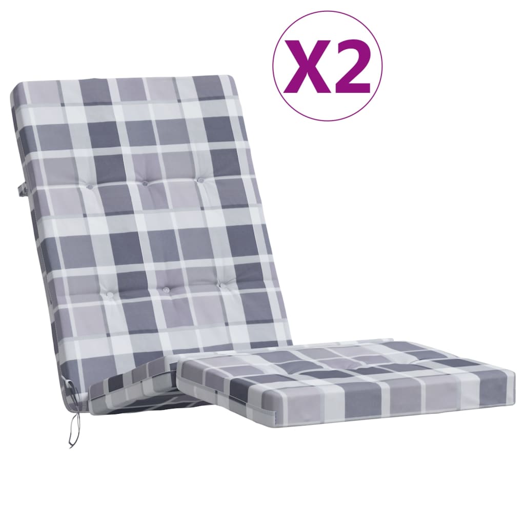 Vidaxl Cuscini da sedia da patio 2 pattern -stescase tessuto oxford grigio