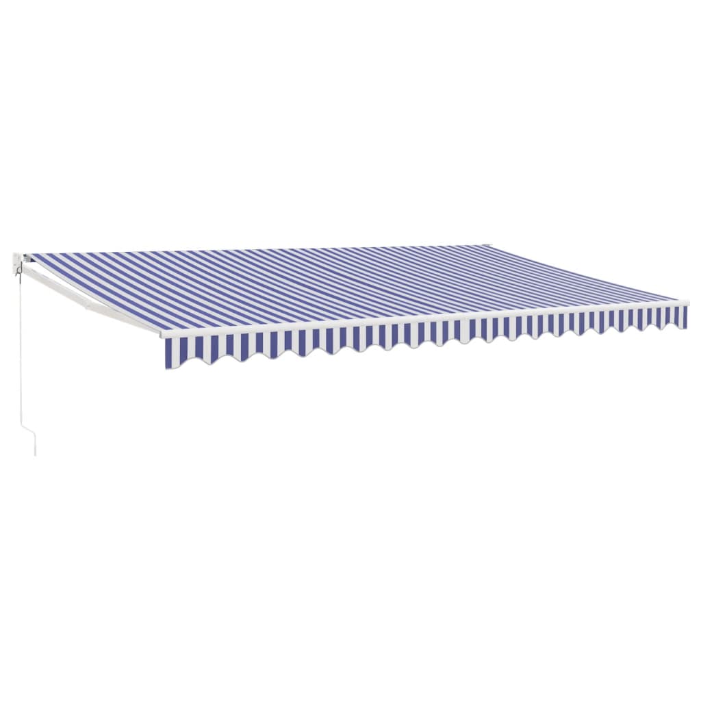 Tenda da sole estensibile Vidaxx 5x3 m tessuto e alluminio blu e bianco