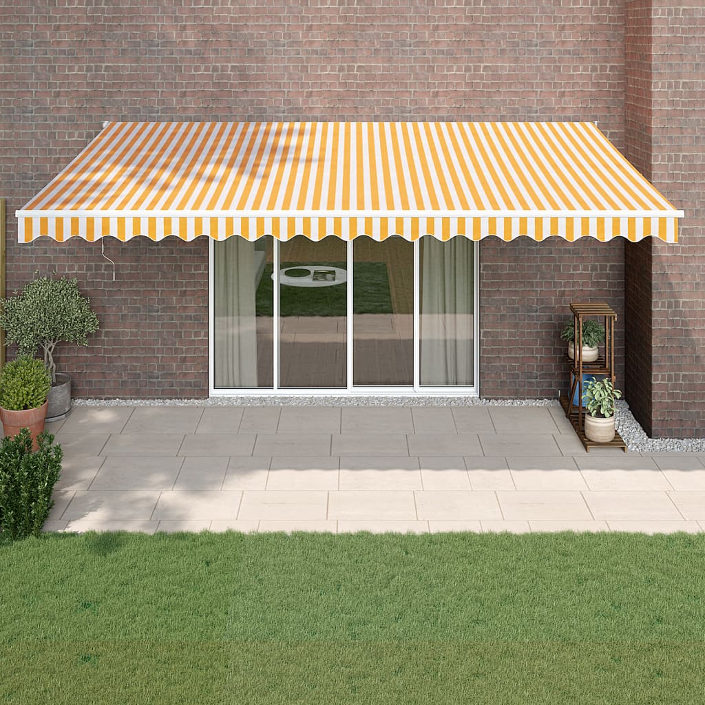 Tenda da sole estensibile Vidaxx 5x3 m tessuto e alluminio giallo e bianco