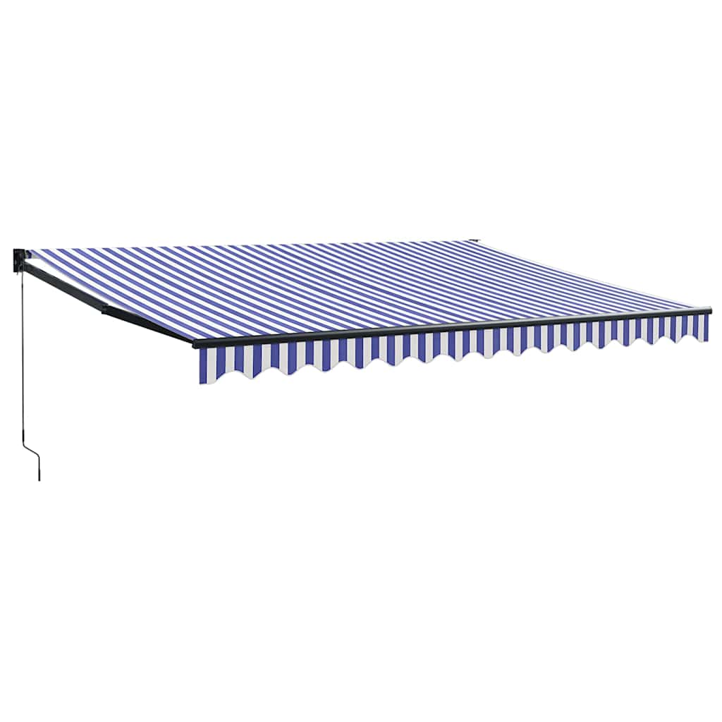 Tenda da sole estensibile Vidaxx 4x3 m tessuto e alluminio blu e bianco