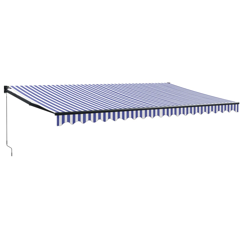 Toldo extensible vidaxx 5x3 m tela y aluminio azul y blanco