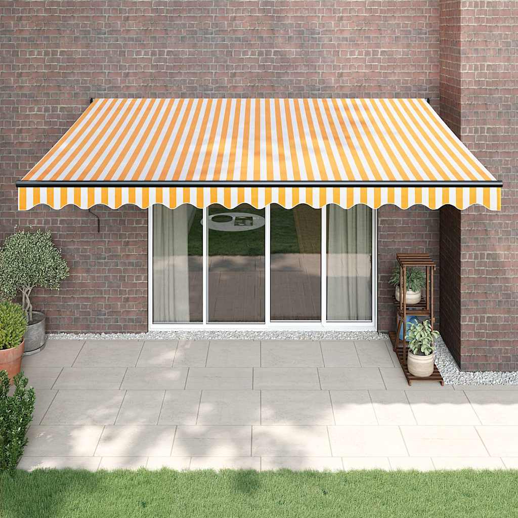 Toldo extensible vidaxx 4x3 m tela y aluminio amarillo y blanco