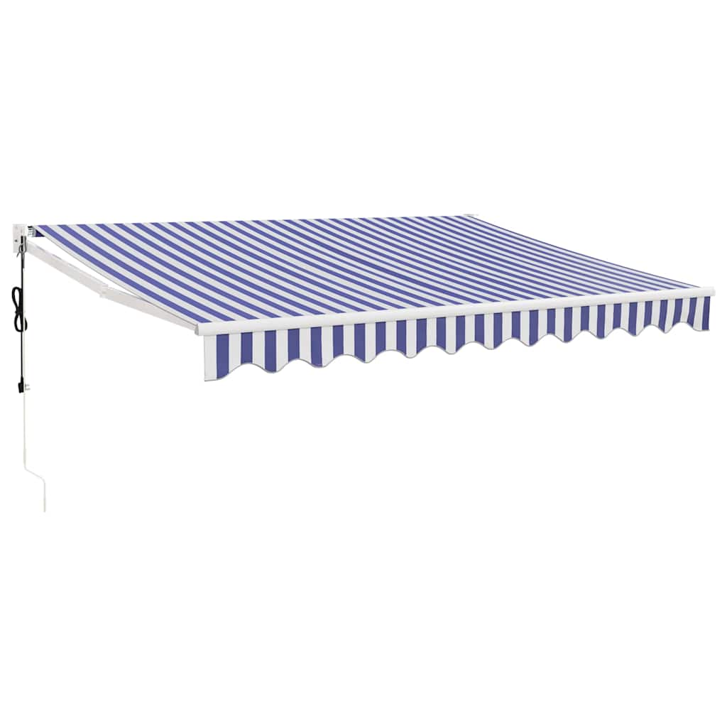 Toldo vidaxx extensible eléctricamente 3,5x2,5 m azul y blanco