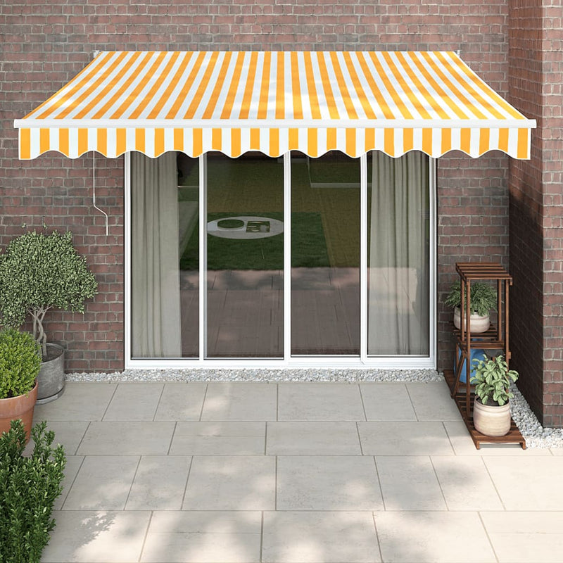 Tenda Vidaxx estensibile elettricamente 3,5x2,5 m gialla e bianca